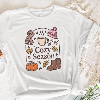 Cozy Season PNG, Fall Pumpkin Clipart - 300 DPI Design for T-Shirt