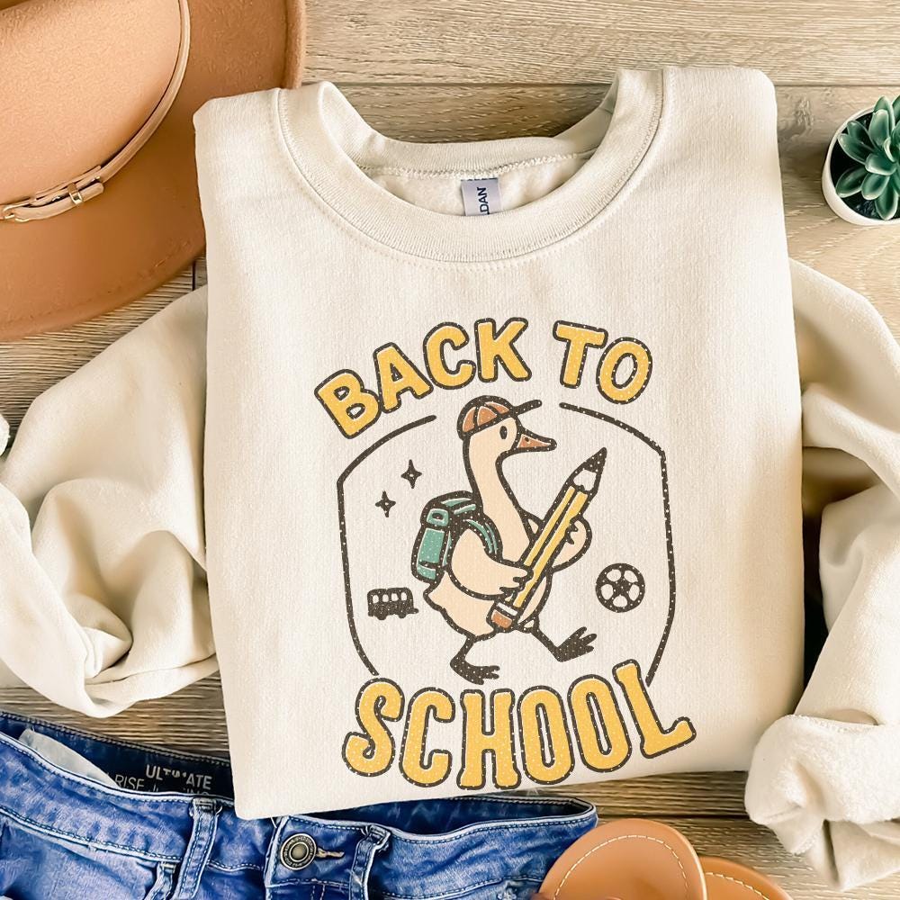 Back To School PNG, Cute Duck With Pencil Digital Download - 300 DPI