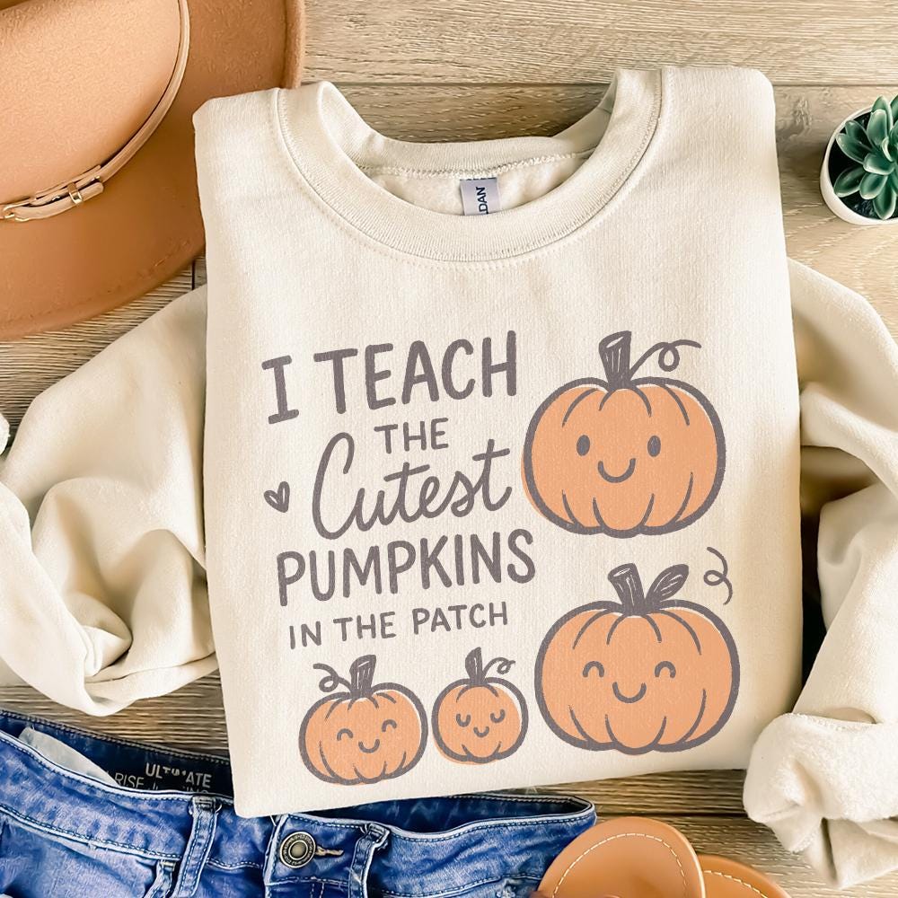I Teach The Cutest Pumpkins In The Patch PNG | Teacher Fall Shirt PNG,