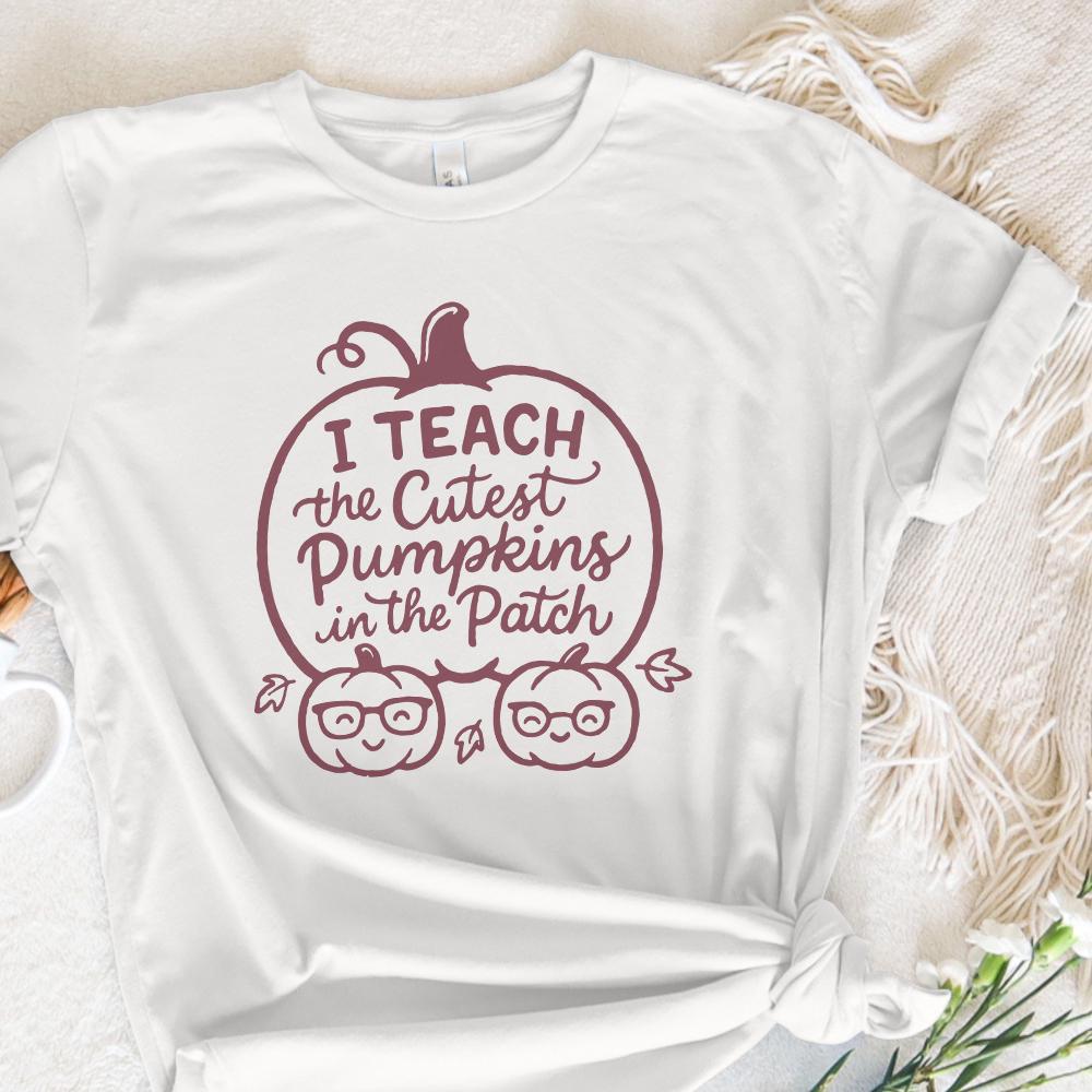 I Teach The Cutest Pumpkins In The Patch PNG, Fall Teacher Shirt PNG -