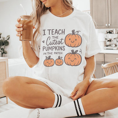 I Teach The Cutest Pumpkins In The Patch PNG | Teacher Fall Shirt PNG,