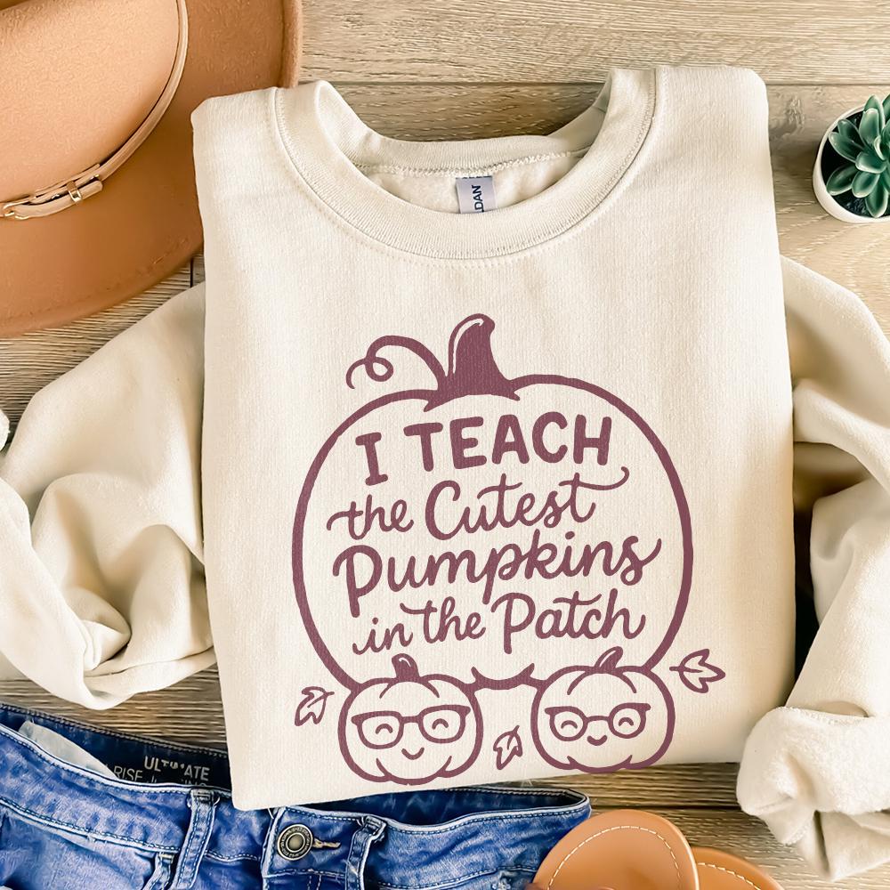 I Teach The Cutest Pumpkins In The Patch PNG, Fall Teacher Shirt PNG -