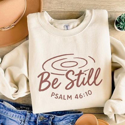 Be Still PNG, Psalm 46:10 Scripture Art - 300 DPI Design for T-Shirt
