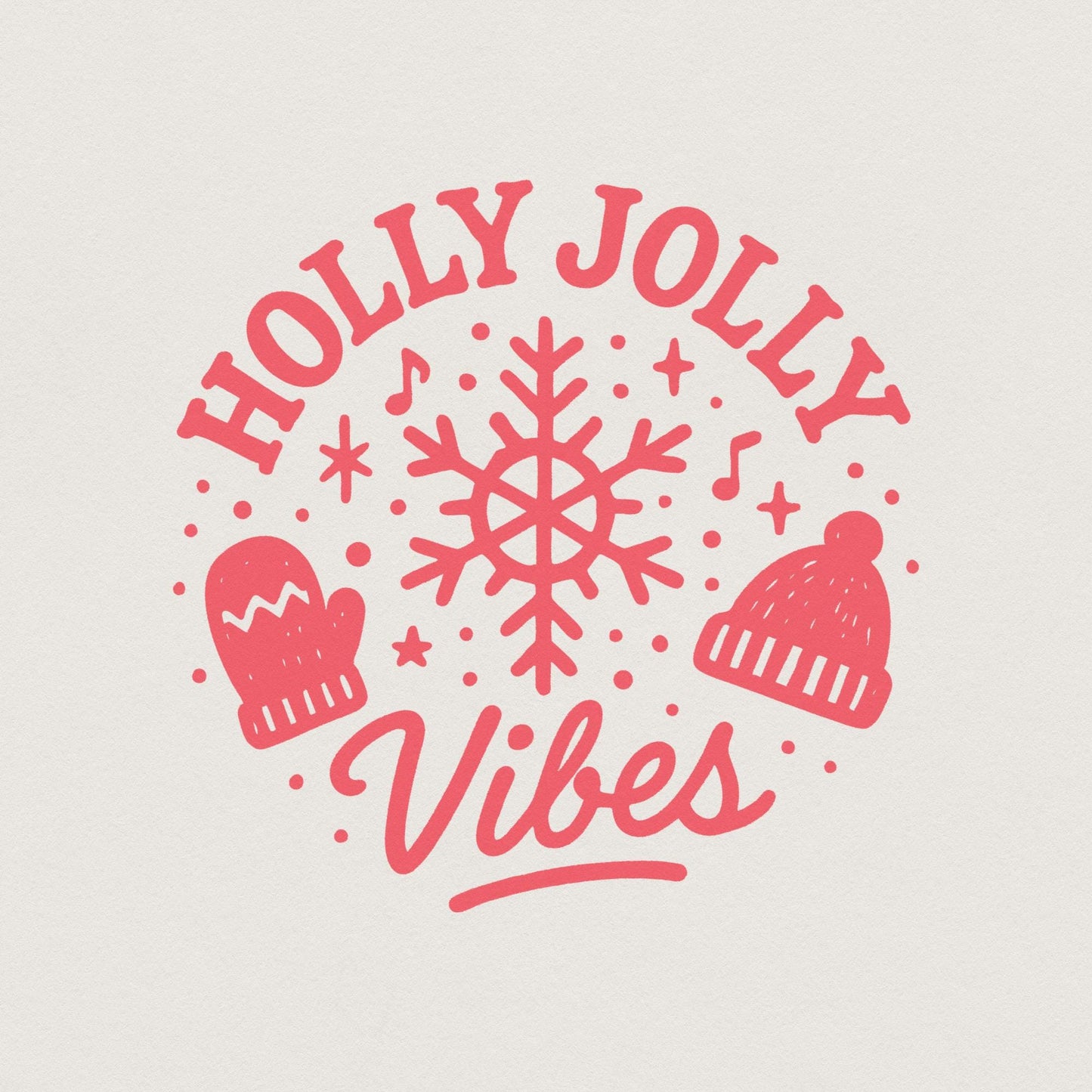 Holly Jolly Vibes PNG, Christmas Shirt PNG - 300 DPI Design for T-Shirt