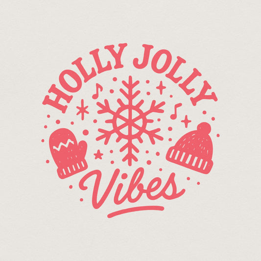 Holly Jolly Vibes PNG, Christmas Shirt PNG - 300 DPI Design for T-Shirt