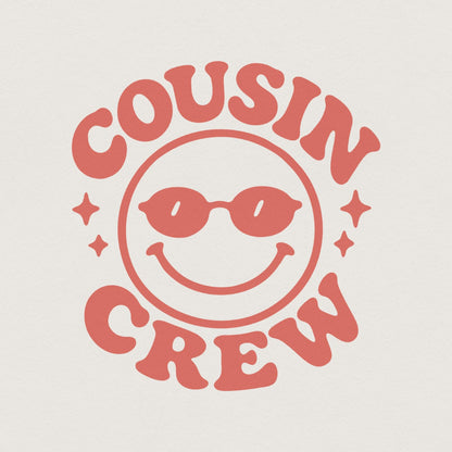 Cousin Crew PNG, Retro Smiley Face Digital Download - 300 DPI Design for