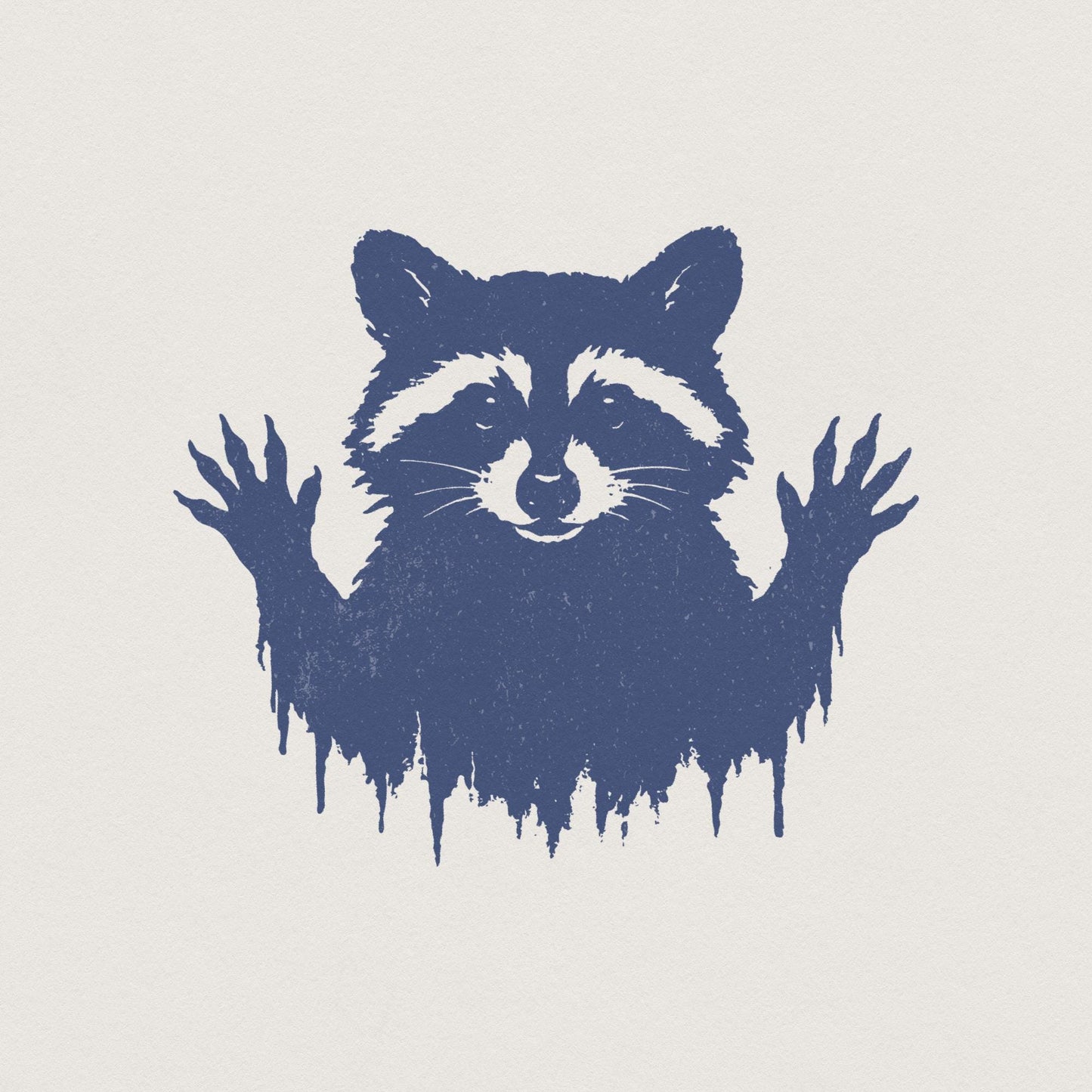 Distressed Raccoon PNG, Woodland Animal PNG - 300 DPI Design for T-Shirt