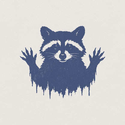 Distressed Raccoon PNG, Woodland Animal PNG - 300 DPI Design for T-Shirt