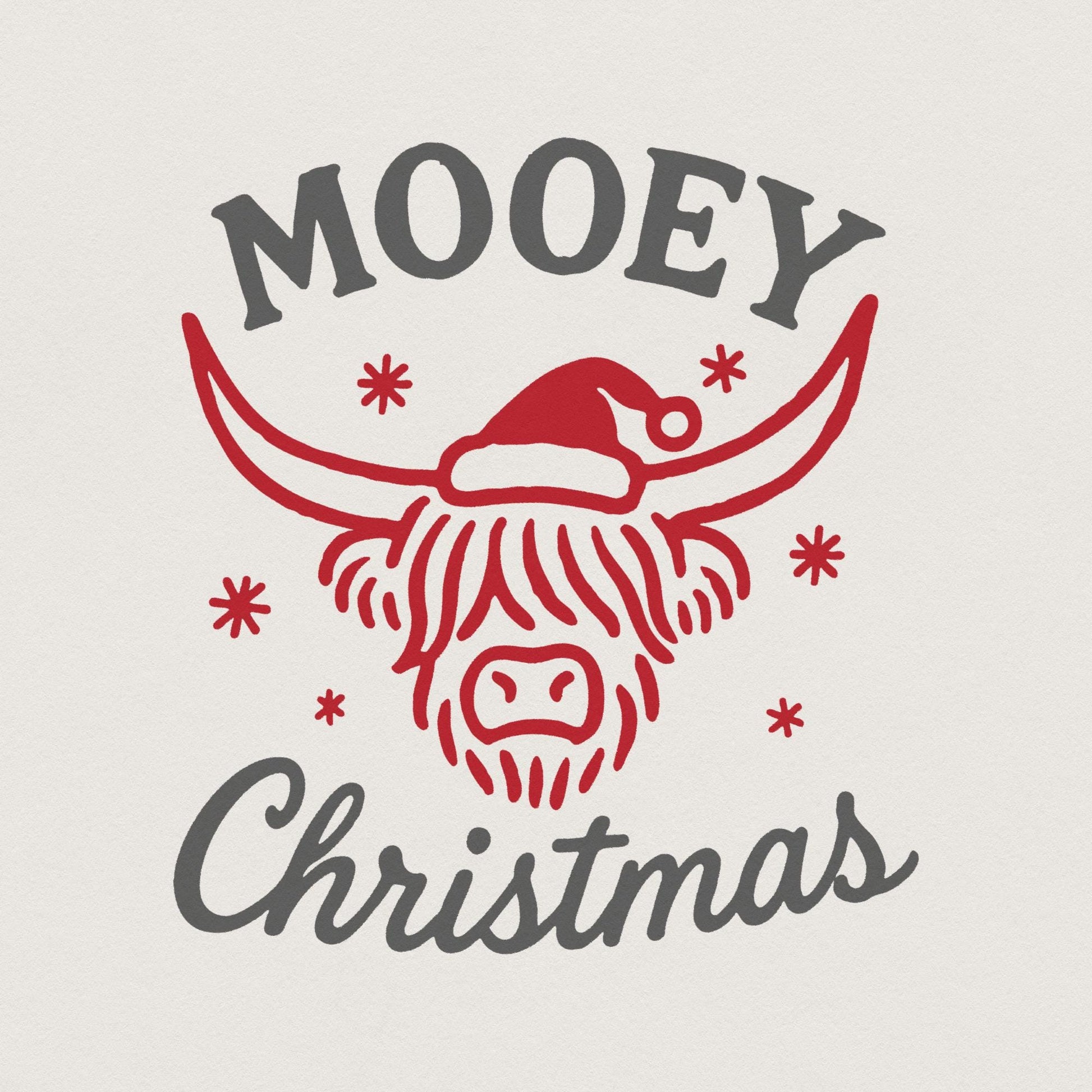 Mooey Christmas PNG, Highland Cow Christmas PNG - 300 DPI Design for
