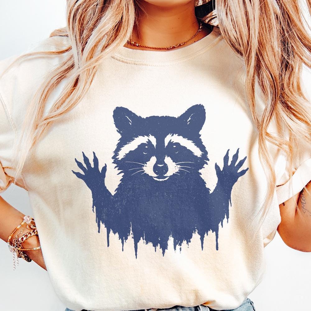 Distressed Raccoon PNG, Woodland Animal PNG - 300 DPI Design for T-Shirt