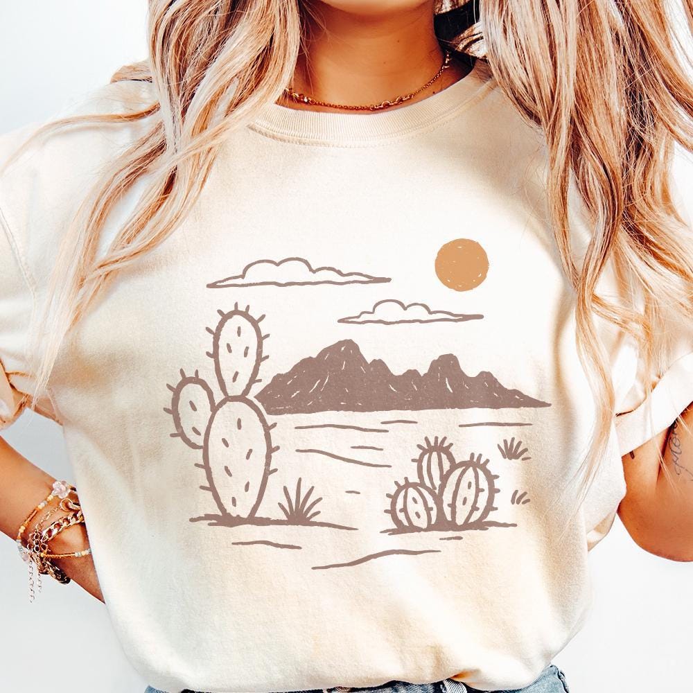 Cactus PNG Desert PNG Mountain PNG, Boho Desert Landscape - 300 DPI