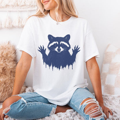 Distressed Raccoon PNG, Woodland Animal PNG - 300 DPI Design for T-Shirt