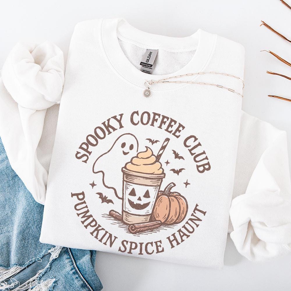 Spooky Coffee Club Pumpkin Spice Haunt PNG, Halloween Coffee PNG - 300