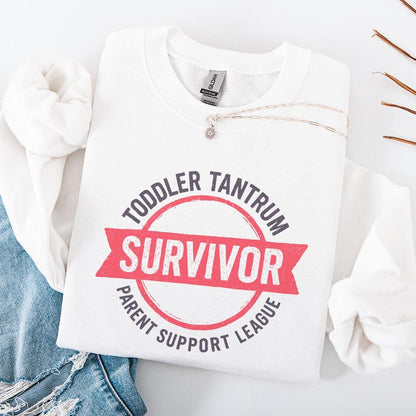 Toddler Tantrum Survivor Parent Support League PNG | Funny Parenting PNG