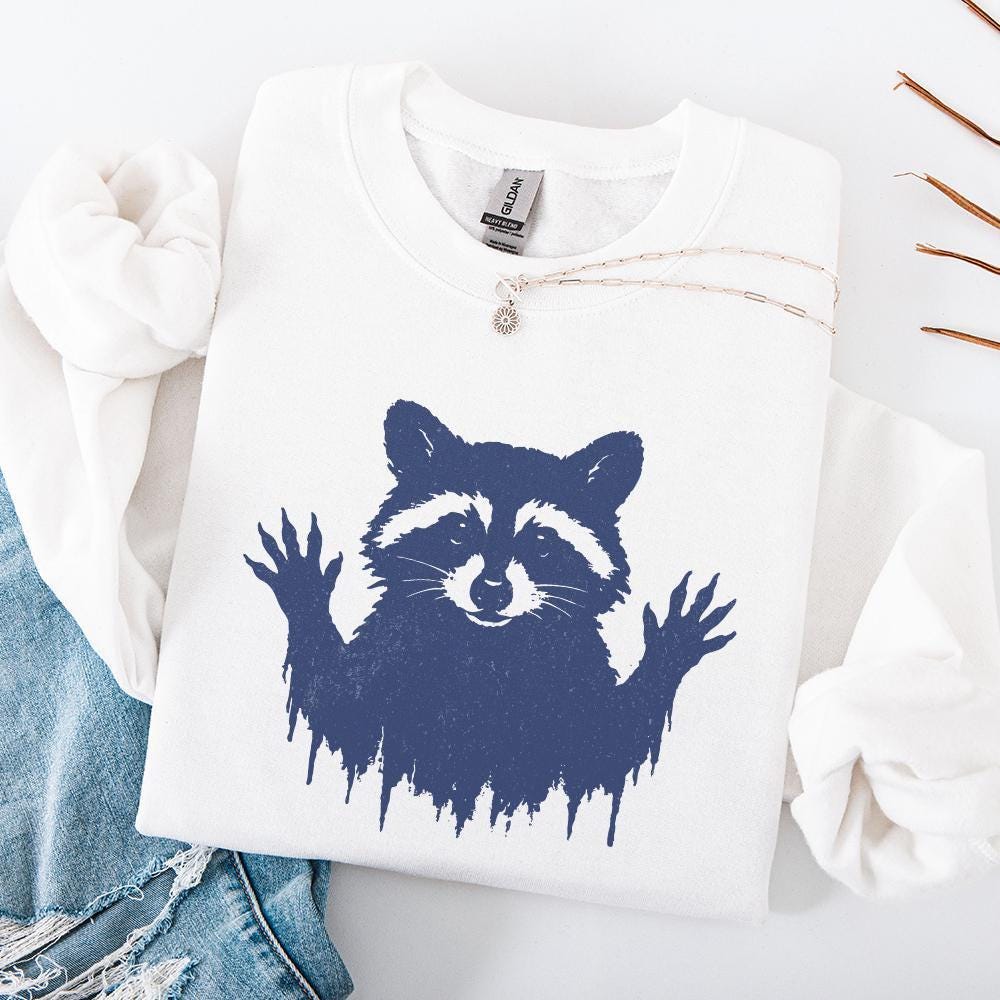 Distressed Raccoon PNG, Woodland Animal PNG - 300 DPI Design for T-Shirt