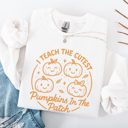I Teach The Cutest Pumpkins In The Patch PNG Design, Cute Pumpkin Teacher