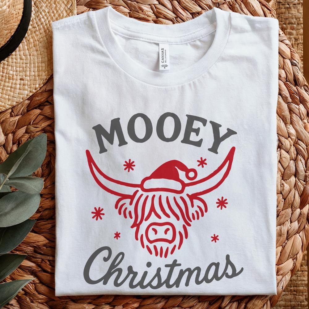 Mooey Christmas PNG, Highland Cow Christmas PNG - 300 DPI Design for