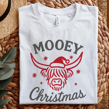 Mooey Christmas PNG, Highland Cow Christmas PNG - 300 DPI Design for
