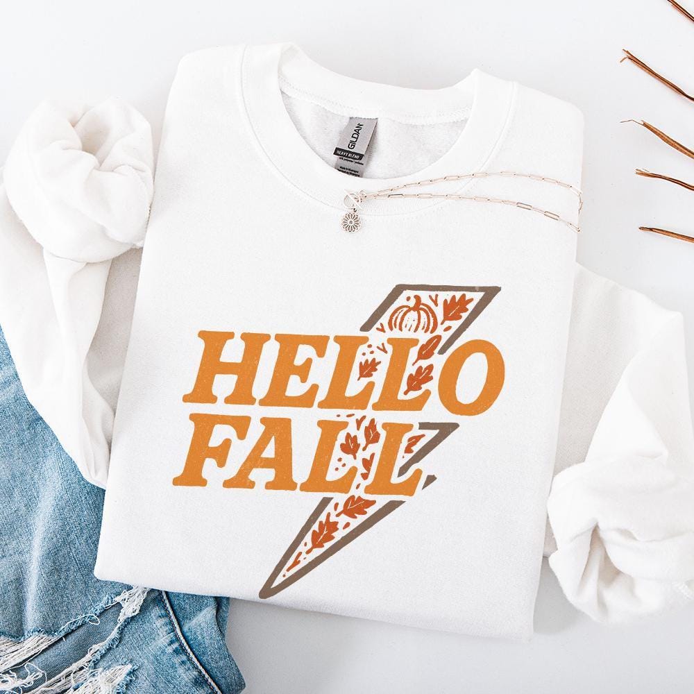 Hello Fall PNG, Fall Shirt PNG - 300 DPI Design for T-Shirt