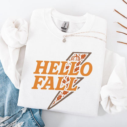 Hello Fall PNG, Fall Shirt PNG - 300 DPI Design for T-Shirt