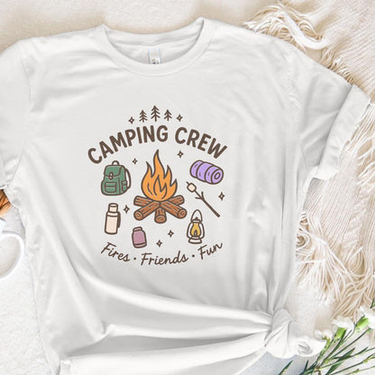 Camping Crew PNG, Fires Friends Fun - 300 DPI Design for T-Shirt