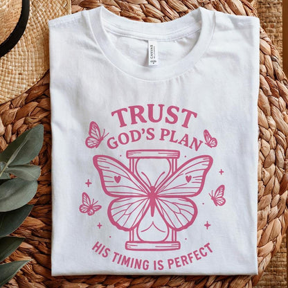 Trust God's Plan His Timing Is Perfect PNG • Christian Hourglass