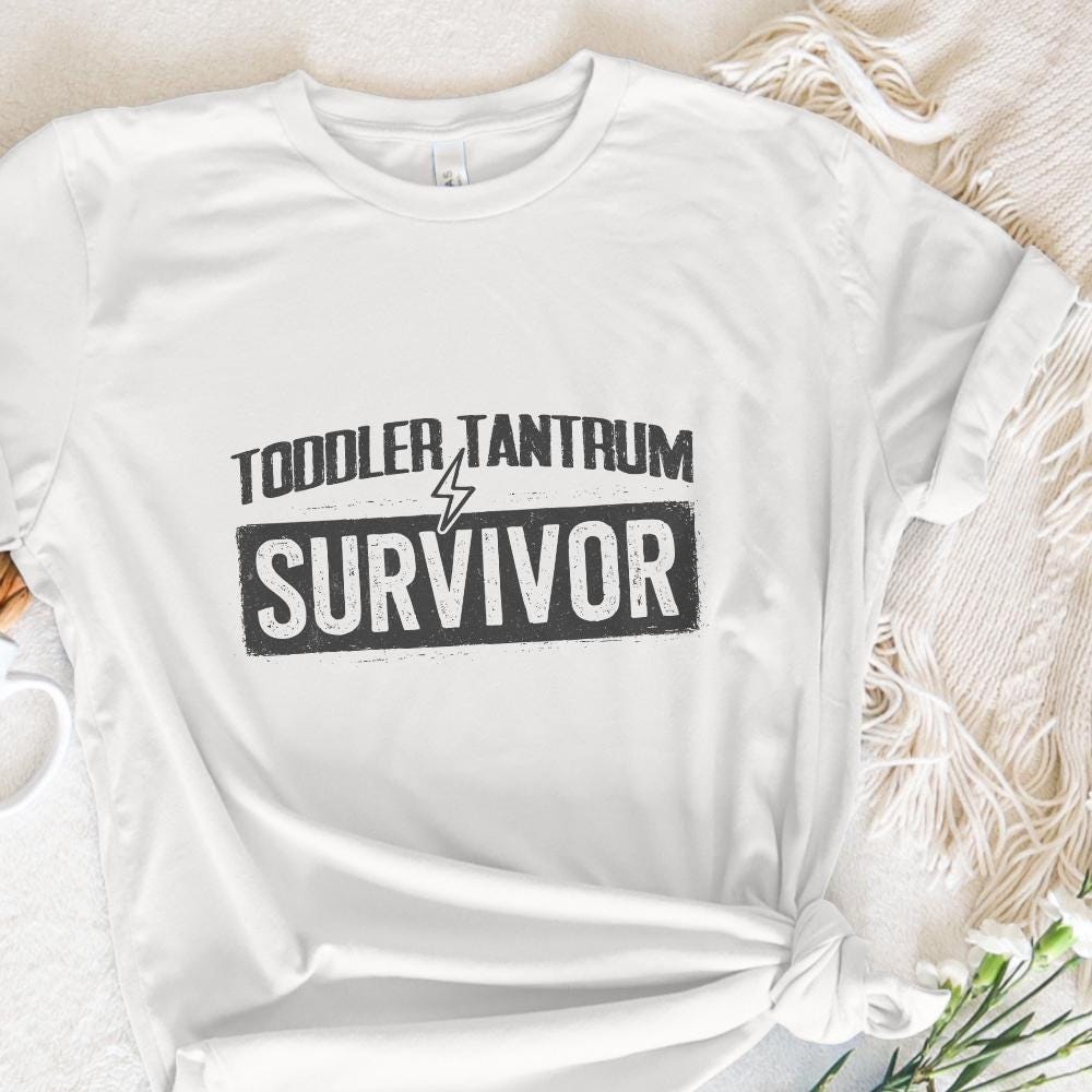 Toddler Tantrum Survivor PNG, Funny Mom PNG DTG Shirt Design - 300 DPI