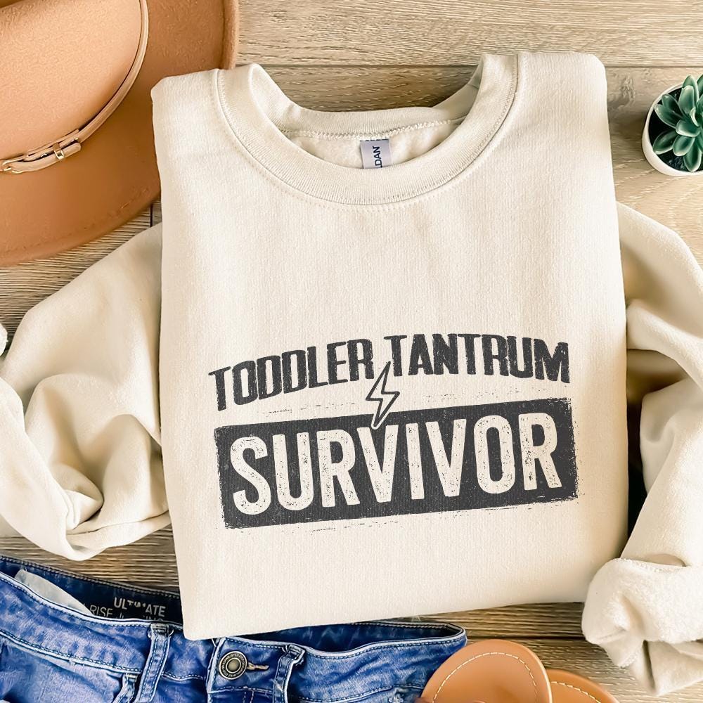Toddler Tantrum Survivor PNG, Funny Mom PNG DTG Shirt Design - 300 DPI