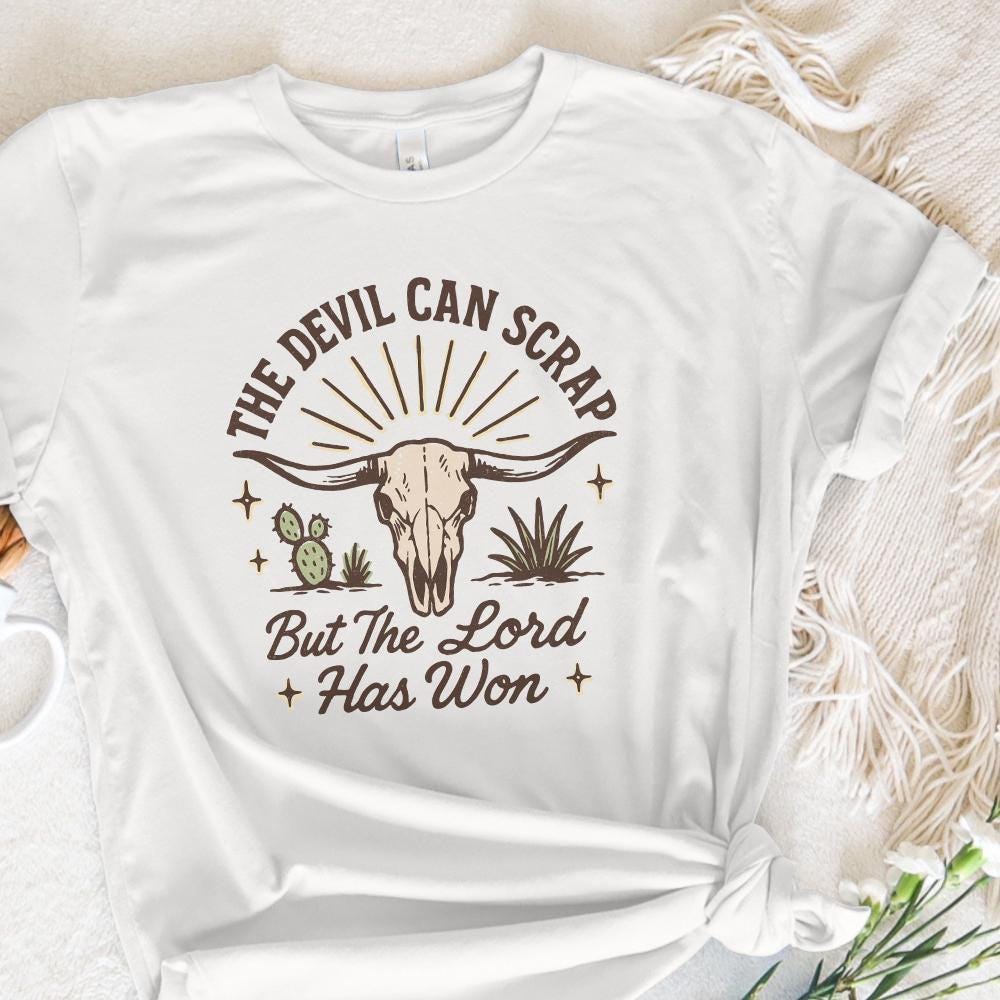 The Devil Can Scrap But The Lord Has Won Western Skull PNG, Christian