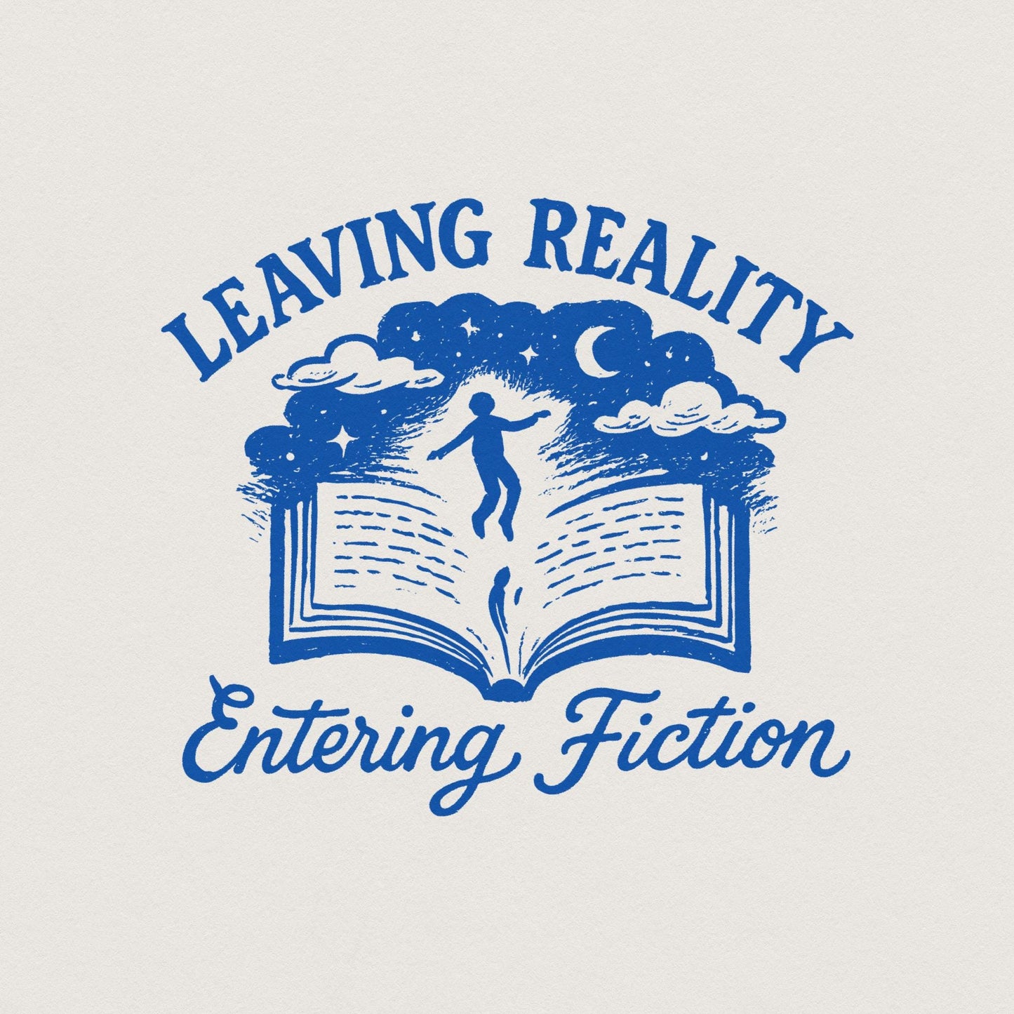 Leaving Reality Entering Fiction, Funny Retro Vintage Bookish png - 300