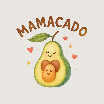 Mamacado PNG, Cute Avocado Mom Art - 300 DPI Design for T-Shirt