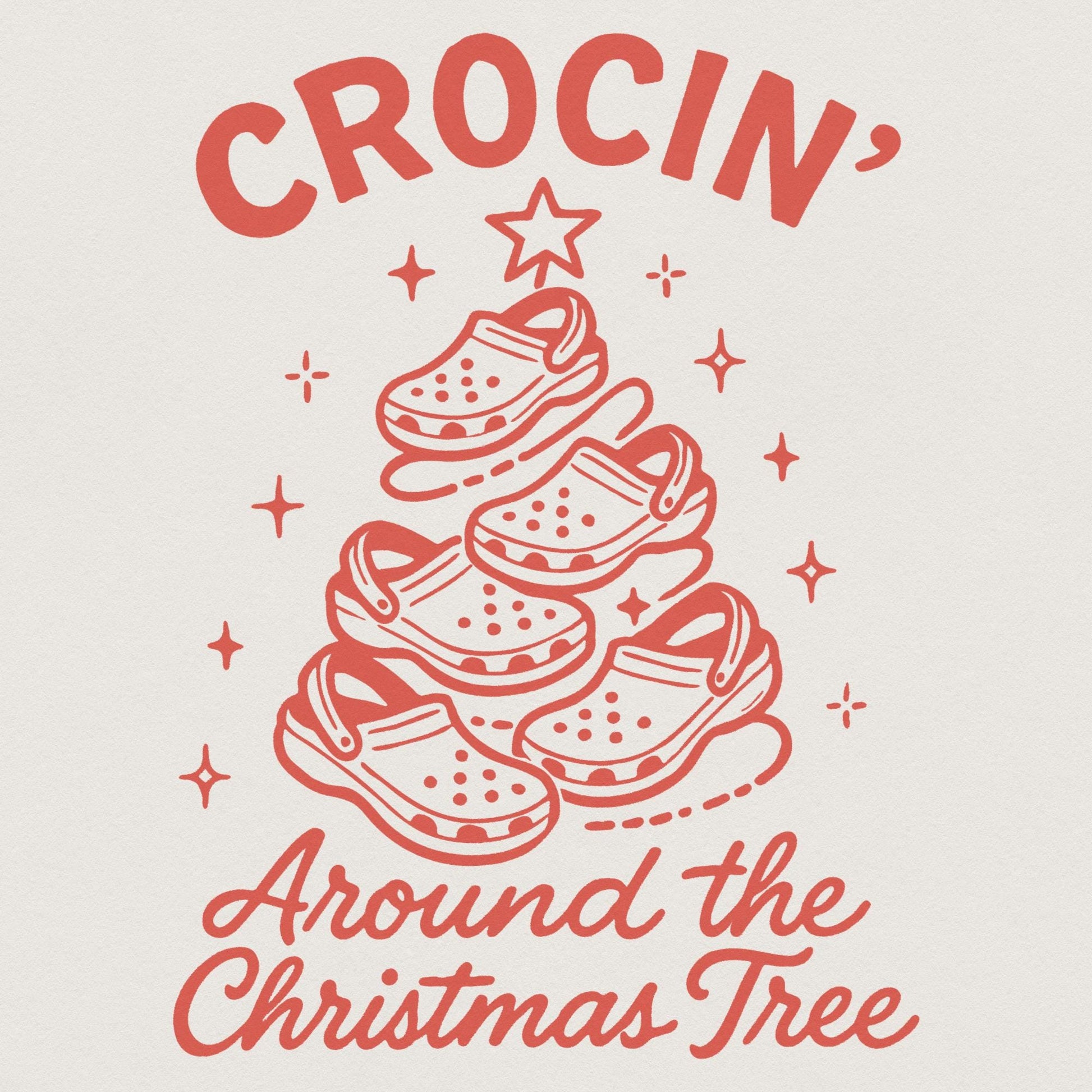 Crocin' Around The Christmas Tree PNG, Funny Christmas Tree Crocs PNG -
