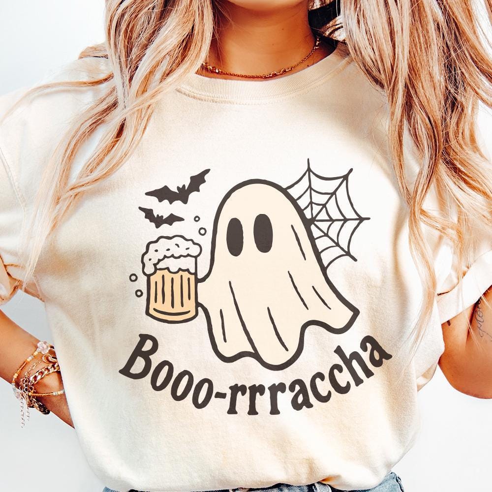 Booo-Rrraccha Ghost Beer Halloween PNG, Spooky Party Digital Artwork -