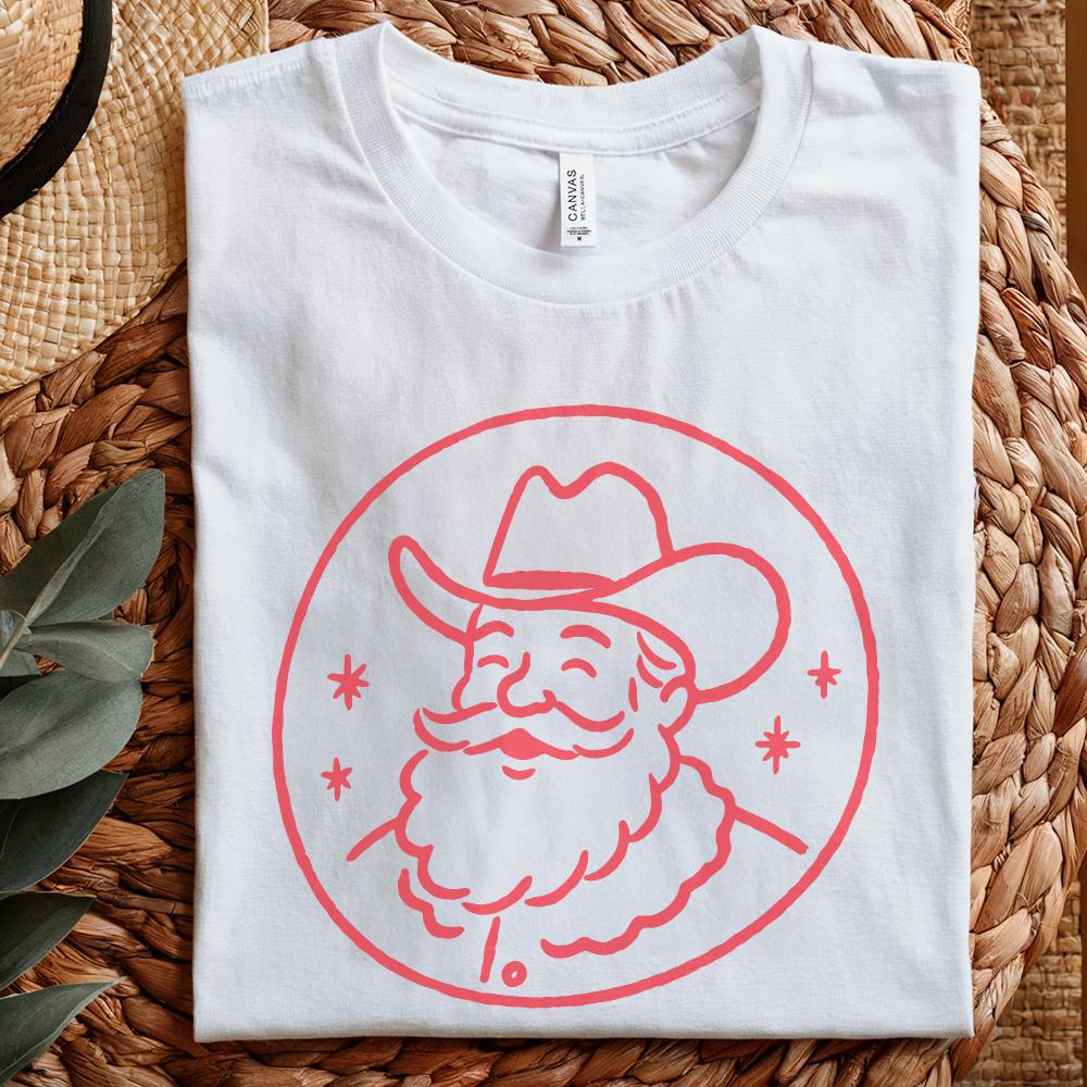 Jolly Cowboy Santa PNG, Western Christmas Clipart Download - 300 DPI