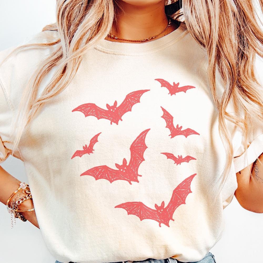 Hand Drawn Red Bats PNG, Halloween Bats Clipart PNG - 300 DPI Design for