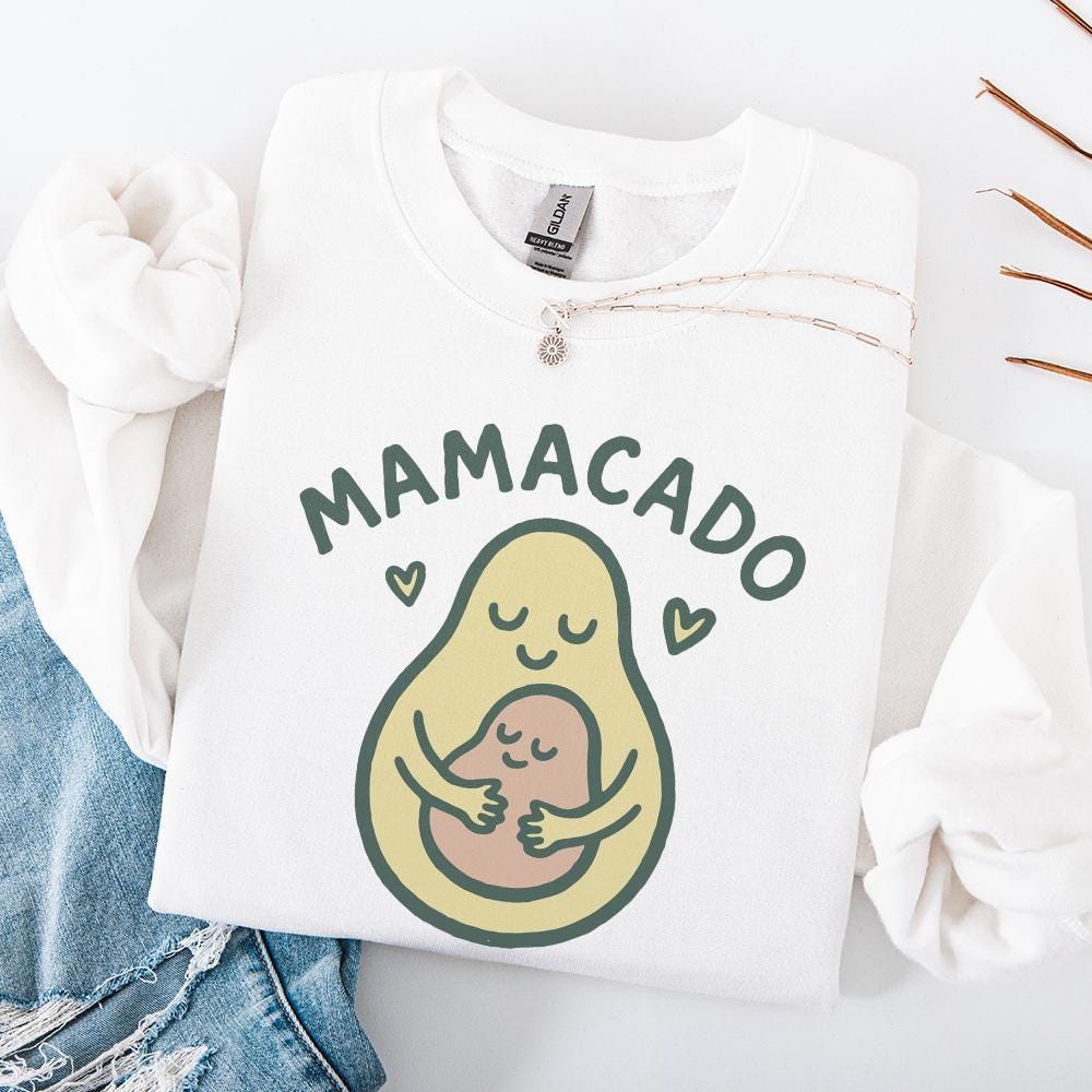 Mamacado PNG, Cute Avocado Mom and Baby Digital Download - 300 DPI Design