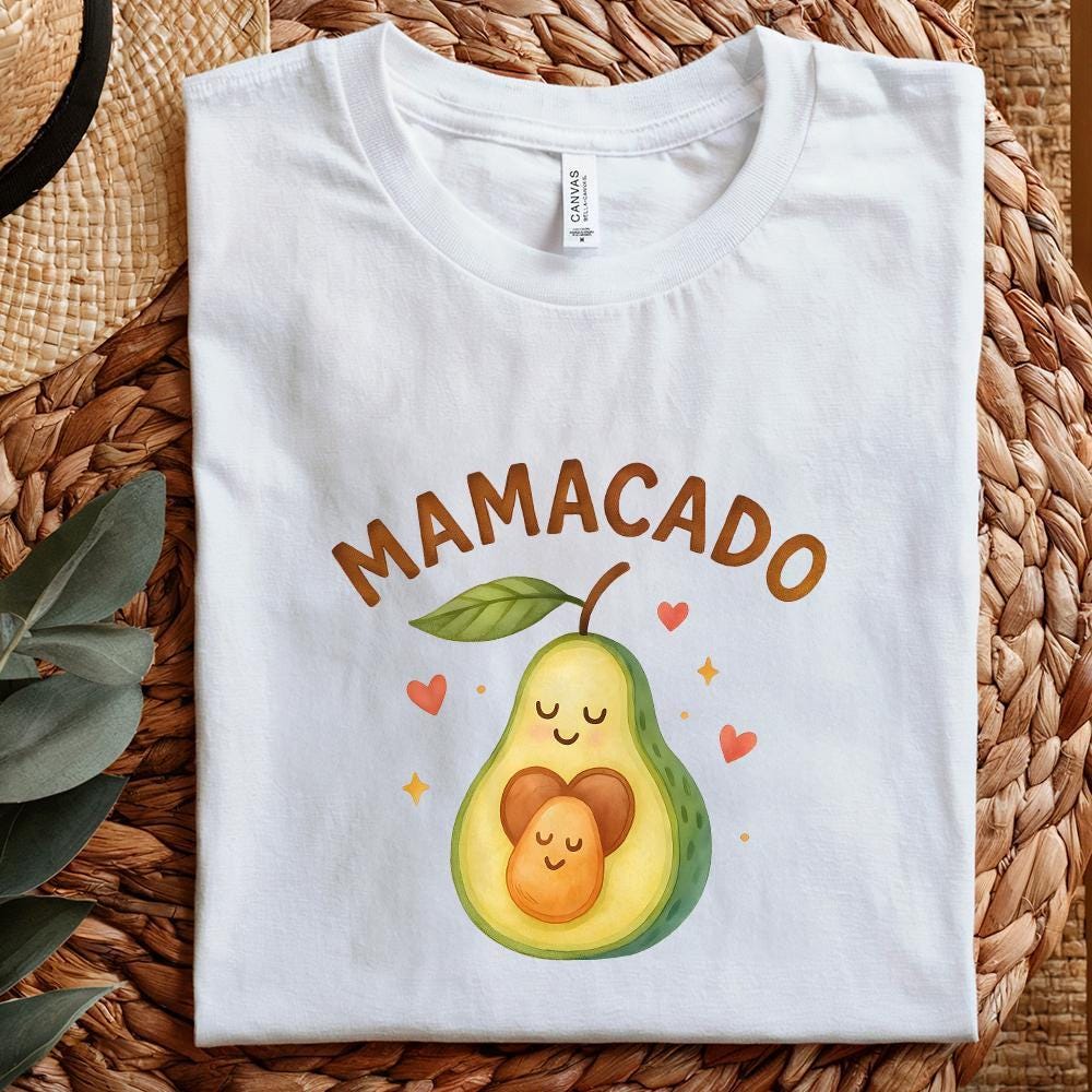 Mamacado PNG, Cute Avocado Mom Art - 300 DPI Design for T-Shirt