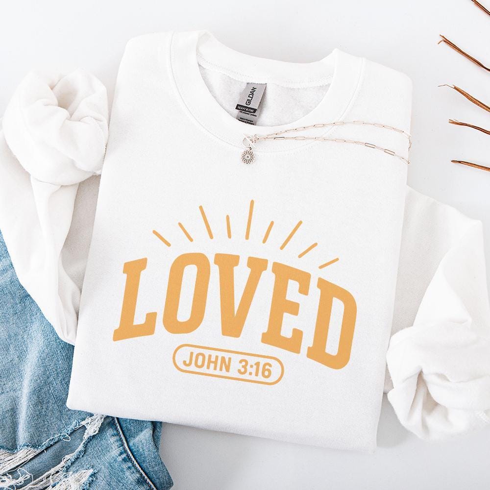 Loved John 3:16 PNG Shirt Design, Bible Verse Digital Download - 300 DPI