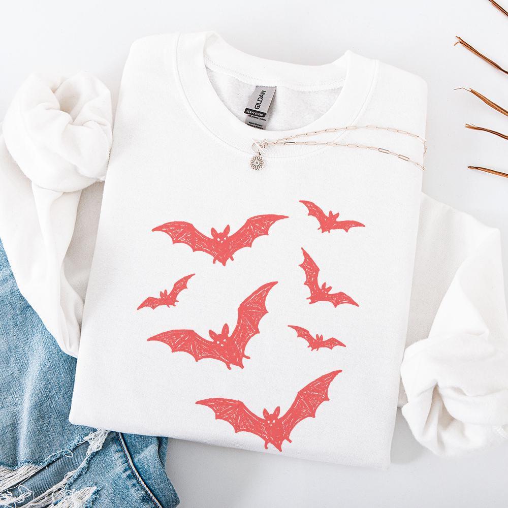 Hand Drawn Red Bats PNG, Halloween Bats Clipart PNG - 300 DPI Design for