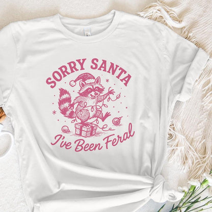 Sorry Santa I’ve Been Feral PNG Christmas Raccoon Funny Holiday Shirt,
