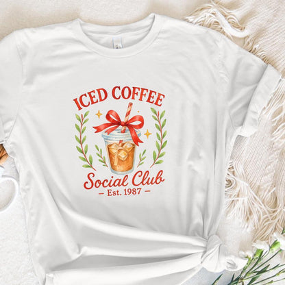 Iced Coffee Social Club Est. 1987 PNG, Coffee Club Lover Sublimation PNG