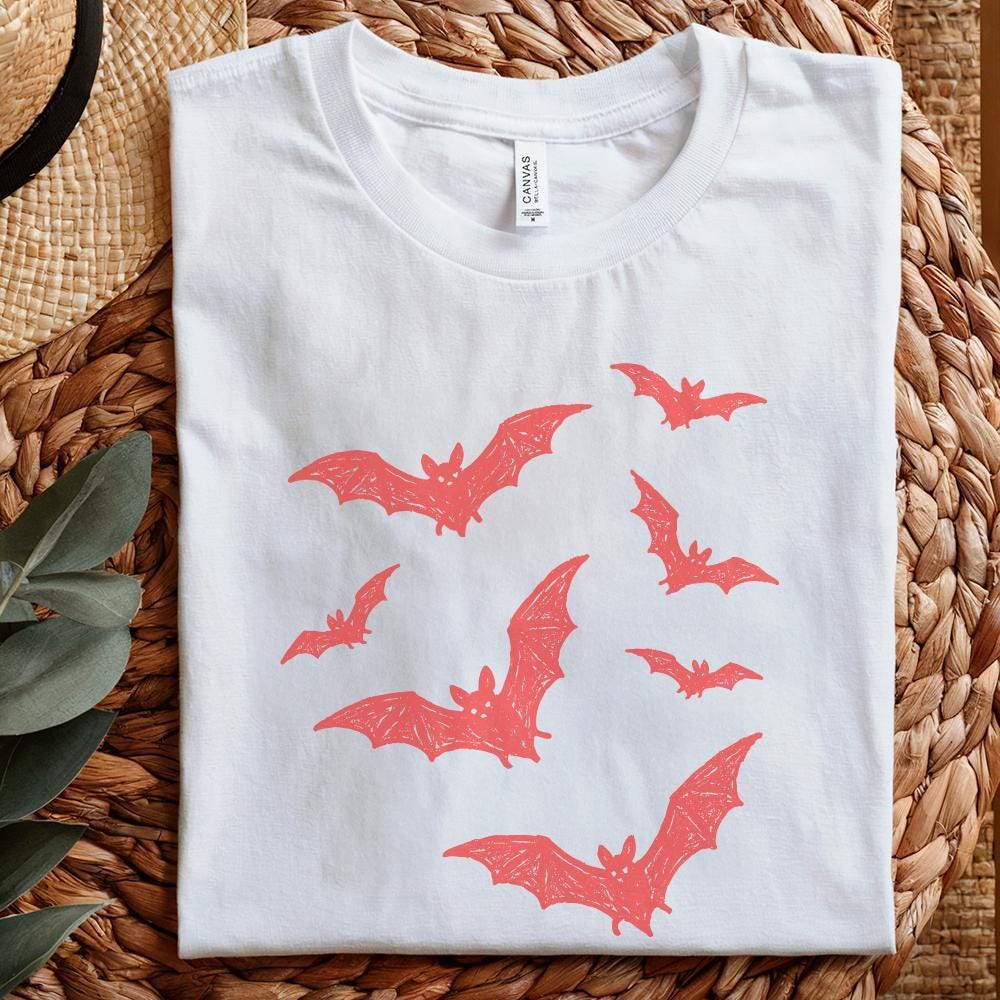 Hand Drawn Red Bats PNG, Halloween Bats Clipart PNG - 300 DPI Design for