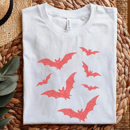 Hand Drawn Red Bats PNG, Halloween Bats Clipart PNG - 300 DPI Design for