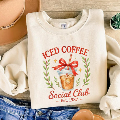 Iced Coffee Social Club Est. 1987 PNG, Coffee Club Lover Sublimation PNG