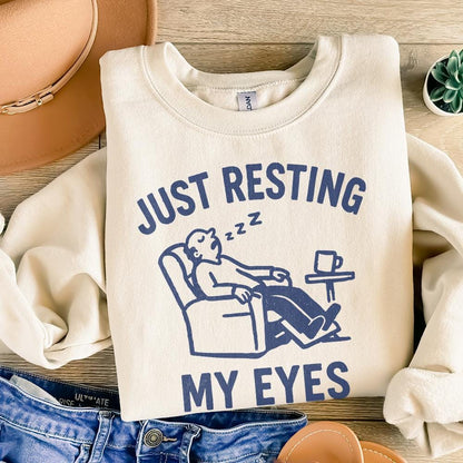 Just Resting My Eyes PNG, Funny Dad Digital Download - 300 DPI Design for