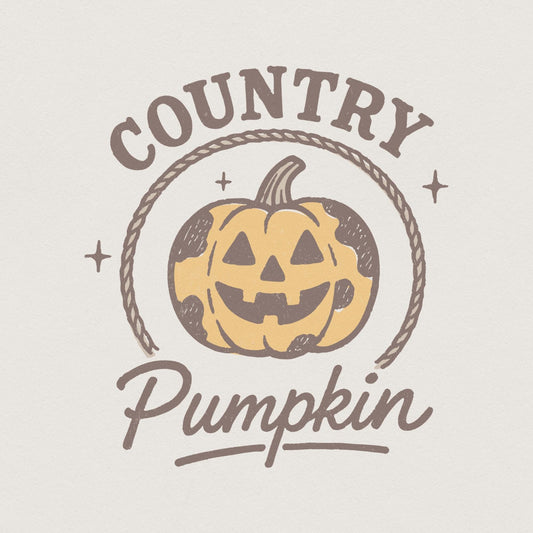 Country Pumpkin PNG, Retro Halloween PNG - 300 DPI Design for T-Shirt