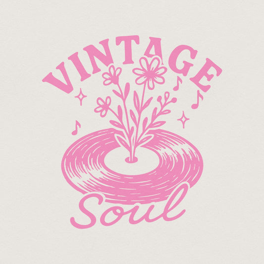 Vintage Soul PNG, Retro Floral Music Record Shirt PNG - 300 DPI Design
