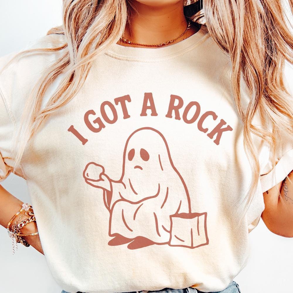 I Got A Rock PNG, Retro Ghost Halloween Digital Download - 300 DPI Design