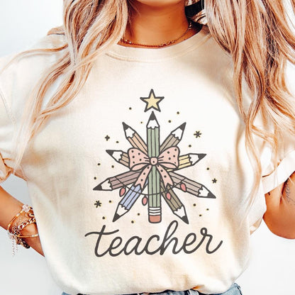 Teacher Pencil Star PNG, Best Teacher Ever PNG - 300 DPI Design for T-Shirt