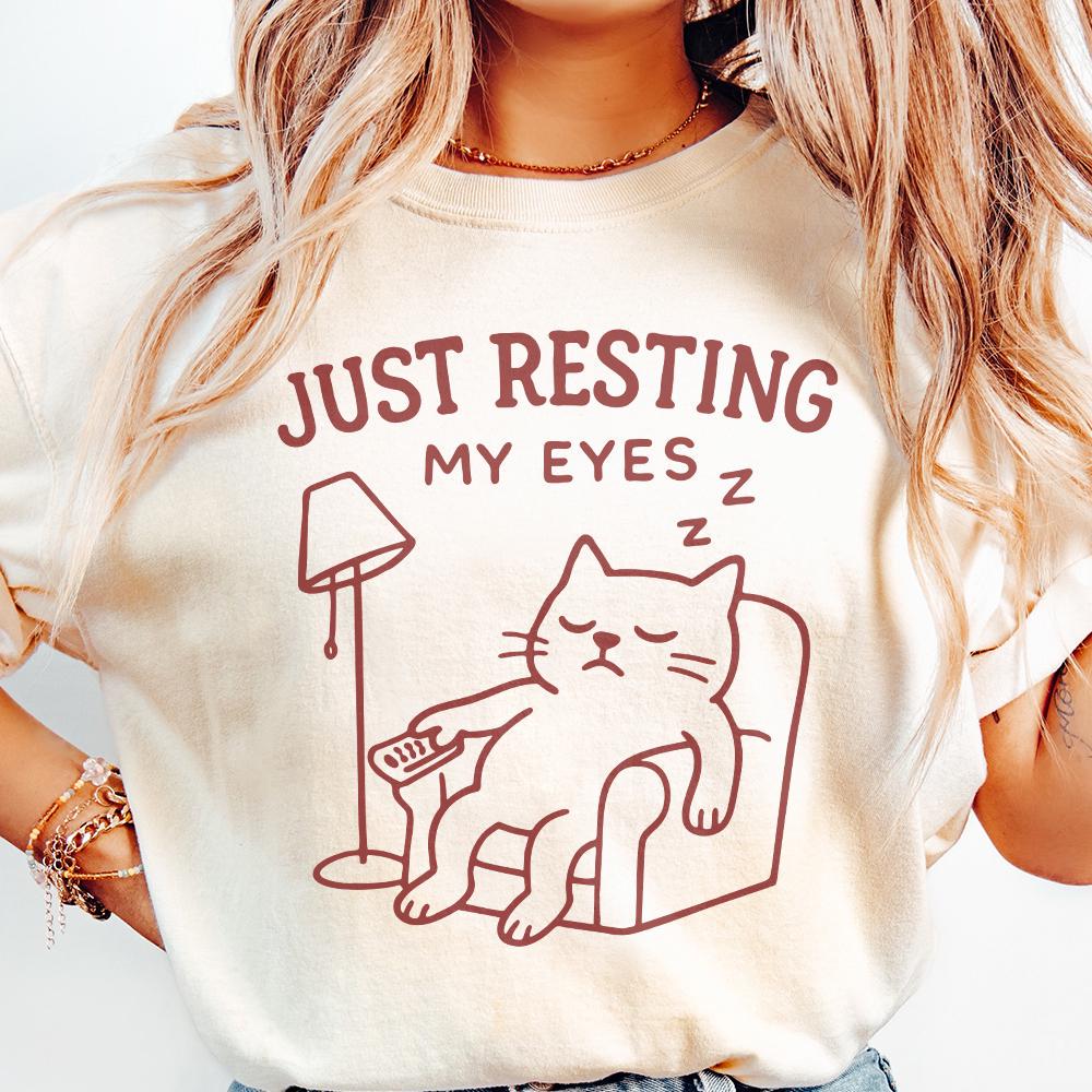 Just Resting My Eyes Cat PNG, Funny Cat Digital Download - 300 DPI Design